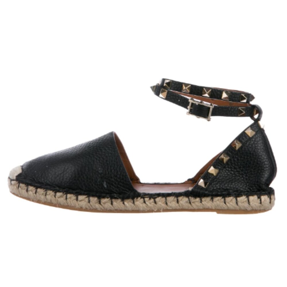 VALENTINO Rockstud Leather Espadrilles